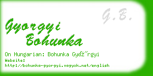 gyorgyi bohunka business card